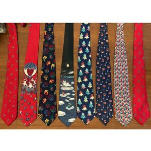 Mens Christmas Tie Lot 8pc Anne Klein John Henry Silk Musical Holiday Neckties